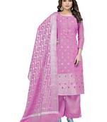 Pink embroidered jacquard salwar