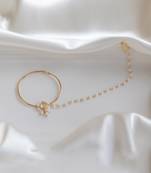 Gold finish with Pearls nose ring