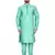 Green plain art silk kurta-pajama