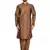 Brown plain art silk kurta-pajama