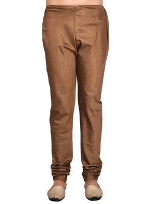 Brown plain art silk kurta-pajama 5
