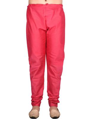 Red plain art silk  kurta-pajama 4