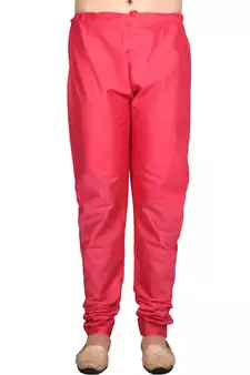 Red plain art silk  kurta-pajama
