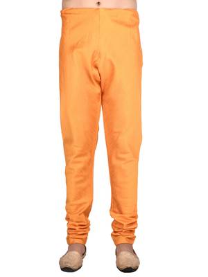 Orange plain art silk kurta-pajama 5