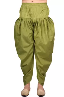 Green plain art silk  dhoti-kurta