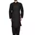 Black plain art silk kurta-pajama