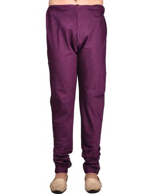 Purple plain art silk kurta-pajama 4