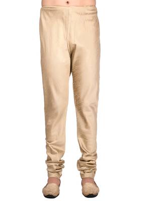 Gold plain art silk kurta-pajama 4