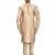 Gold plain art silk kurta-pajama