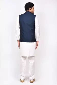 Fawn plain art silk  kurta-pajama