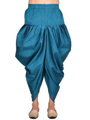 Green plain art silk dhoti-kurta 5