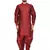 Maroon plain art silk dhoti-kurta