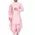 Pink plain art silk dhoti-kurta
