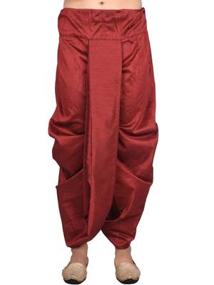 Gold plain art silk dhoti-kurta 2
