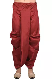 Gold plain art silk dhoti-kurta
