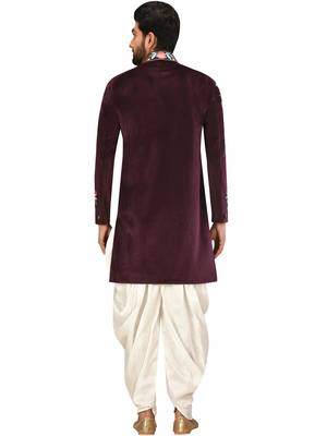Blue embroidered silk sherwani 2