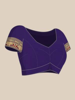 Blue woven paithani silk saree with blouse 5