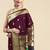 Wine woven paithani silk saree with blouse
