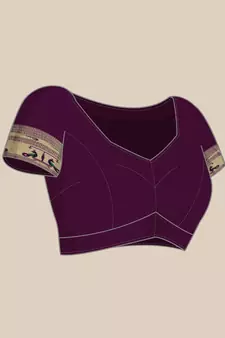 Wine woven paithani silk saree with blouse