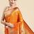 Orange woven paithani silk saree with blouse