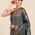 Grey woven paithani silk saree with blouse