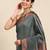 Grey woven paithani silk saree with blouse