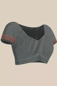 Grey woven paithani silk saree with blouse