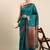 Teal woven paithani silk saree with blouse