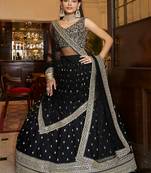 Black color Soft Net base Lehenga Choli with Dupatta