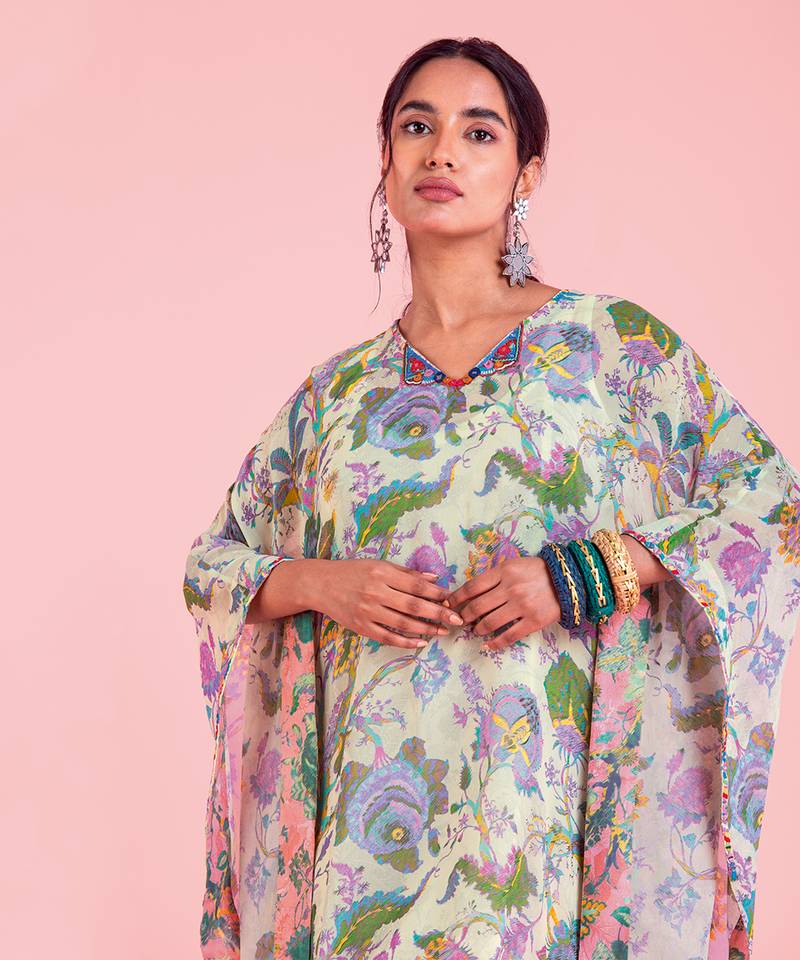 Vayu White Kaftan Dress