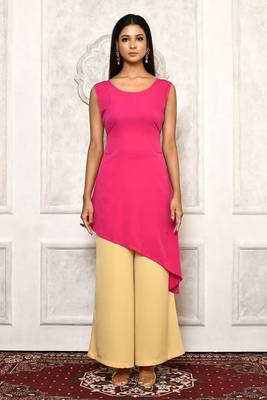 Pink embroidered georgette kurta &-sets 3