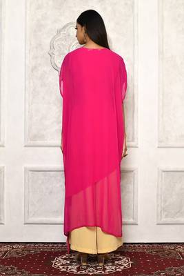 Pink embroidered georgette kurta &-sets 5
