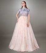 Blue And Pink Shaded Ball Gown 