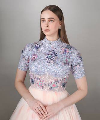 Blue And Pink Shaded Ball Gown  2