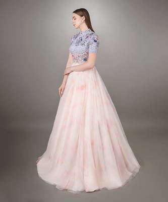 Blue And Pink Shaded Ball Gown  3