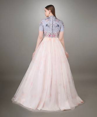 Blue And Pink Shaded Ball Gown  4