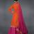 Orange- Hot Pink Banarasi Zari Handwoven Overlay Jacket Set