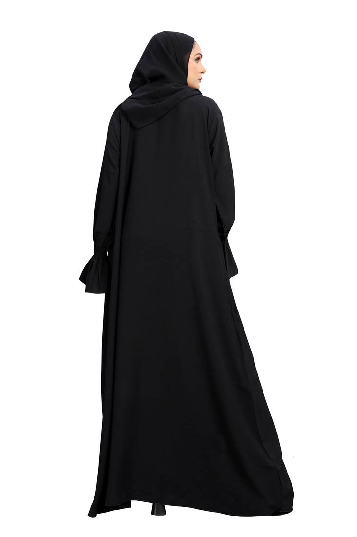 Khadija Fashion, Handmade Brush Print Stonework , Abaya|Burqa, Fashionable Look, Black Colour, Pack Of 2