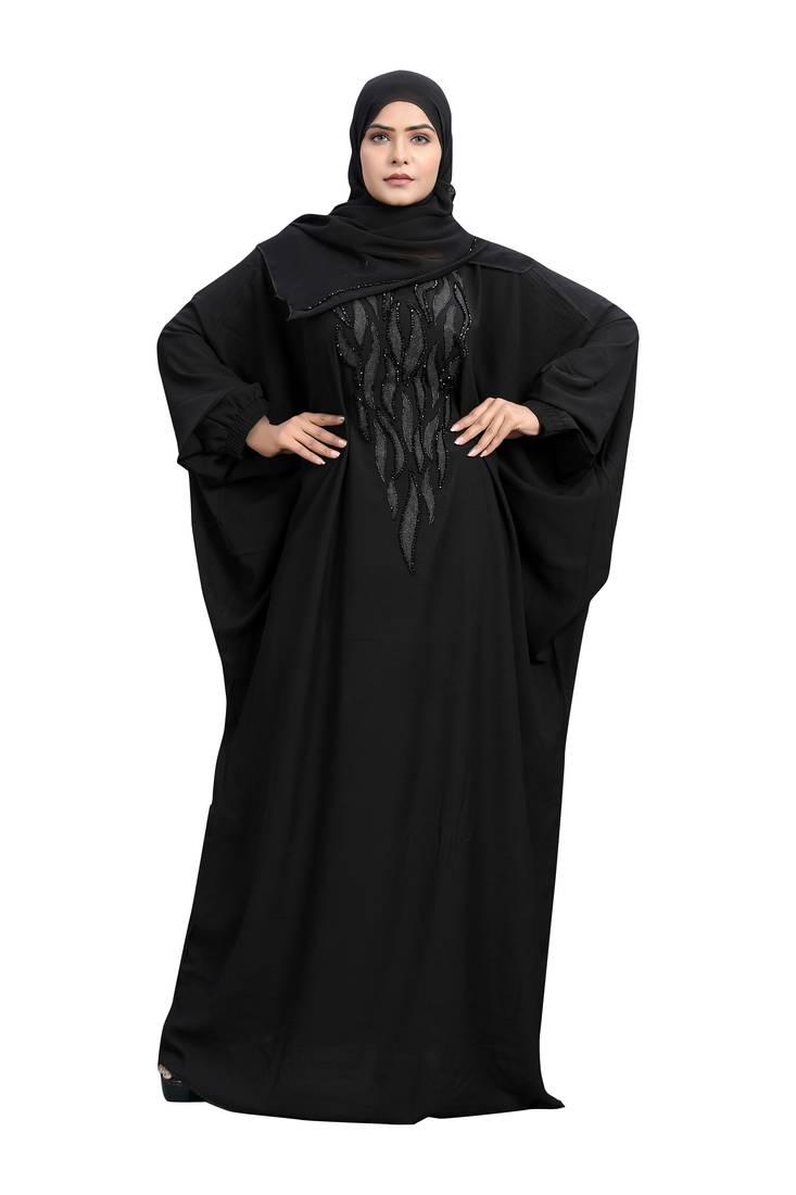 Khadija Fashion, Modest Arabic  Abaya|Burqa, Fashionable Look, Classic Black Colour, Pack Of 2