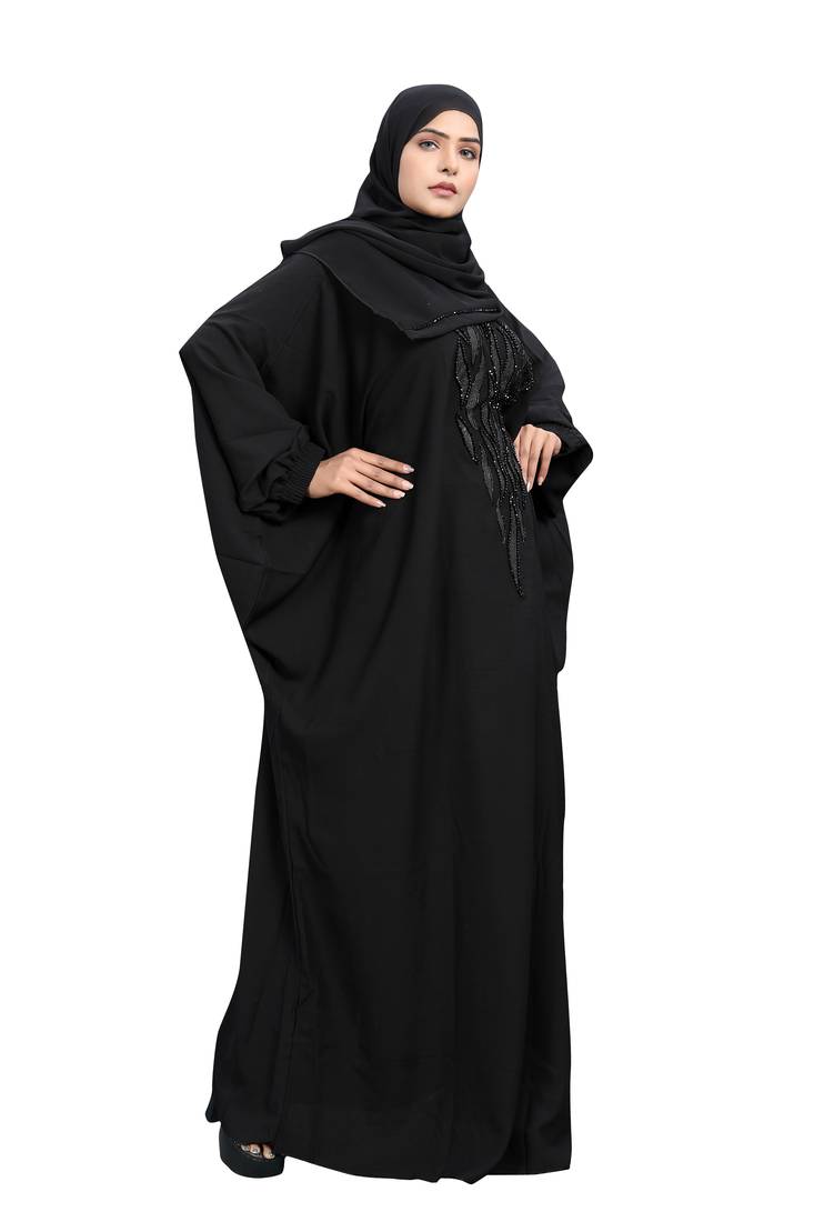 Khadija Fashion, Modest Arabic  Abaya|Burqa, Fashionable Look, Classic Black Colour, Pack Of 2