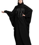 Khadija Fashion, Designer Neack Dubai Abaya|Burqa, Fashionable Look, Black Colour, Pack Of 2