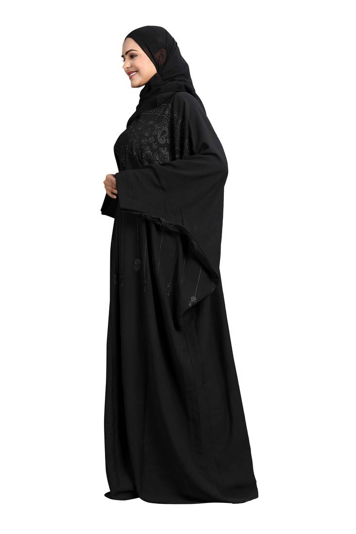 Khadija Fashion, Modest Traditional , Abaya|Burqa, Luxuries Look, Black Colour, Pack Of 2