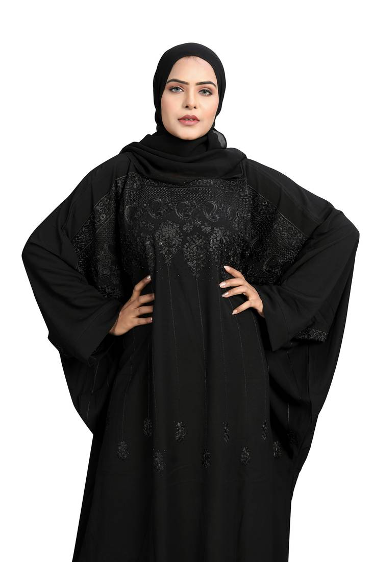 Khadija Fashion, Modest Traditional , Abaya|Burqa, Luxuries Look, Black Colour, Pack Of 2