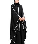 Khadija Fashion, White Piping Buttoned , Kafta| Abaya|Burqa,  Fashionable Look, Black Colour, Pack Of 2