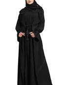Khadija Fashion, Front Open Stonework Fancy Sleeves, Abaya|Burqa,  Fashionable Look, Black Colour, Pack Of 2