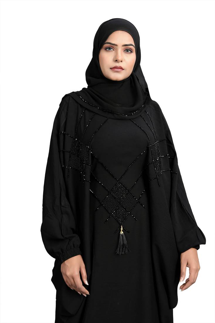 Khadija Fashion, Traditional And Stylish Dubai Abaya For Womens And Girls, Classic Look, Black Colour, Pack Of 2