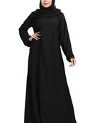 Khadija Fashion, Front Side Handwork Abaya|Burqa For Women And Girls Fashionable Look, Black Colour, Pack Of 2