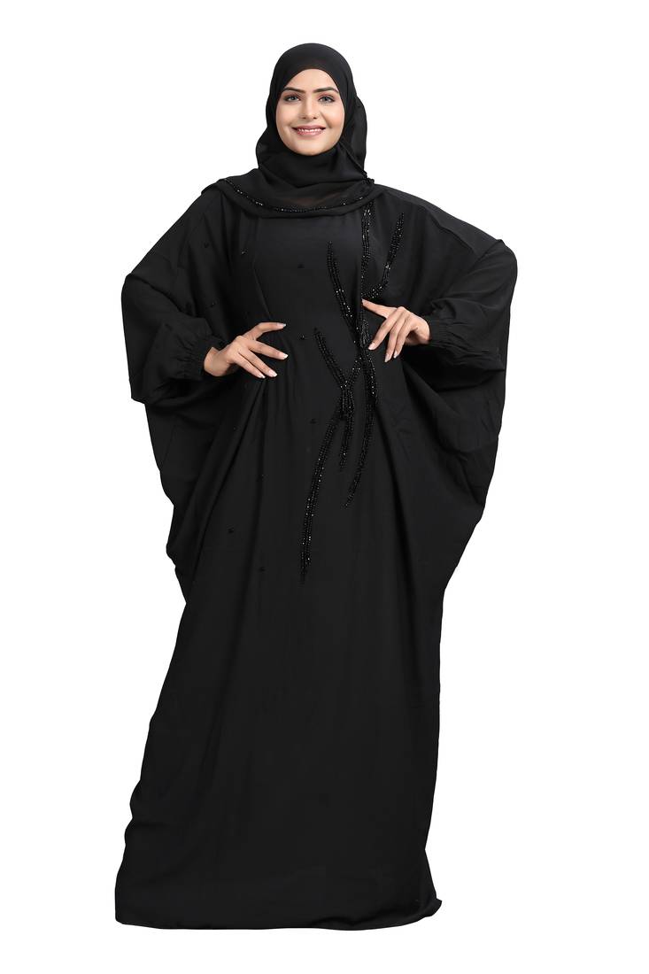 Khadija Fashion, Front Side Crystal Work Modest Abaya|Burqa ...