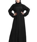Khadija Fashion, Zig Zag Pattern Abaya|Burqa For Women And Girls, Glory Look, Black Colour, Pack Of 2