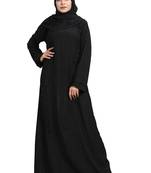 Khadija Fashion, Stylish Dubai Abaya|Burqa For Women And Girls, Leafly Flowers Work, Glory Look, Black Colour, Pack Of 2